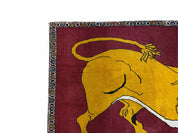 Persian Gabbeh Rug 3x4, Lion Pictorial, Red - Jewel RugsShopify CollectiveHUNTEDFOX - Persian Gabbeh Rug 3x4, Lion Pictorial, Red