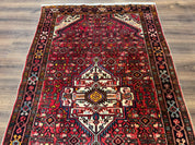 Persian Hamadan Rug 4x7, Tribal Village Malayer Carpet, Red and Ivory, Bohemian Antique - Jewel RugsShopify CollectiveHUNTEDFOX - Persian Hamadan Rug 4x7, Tribal Village Malayer Carpet, Red and Ivory, Bohemian Antique