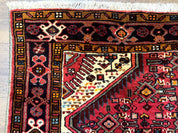 Persian Hamadan Rug 4x7, Tribal Village Malayer Carpet, Red and Ivory, Bohemian Antique - Jewel RugsShopify CollectiveHUNTEDFOX - Persian Hamadan Rug 4x7, Tribal Village Malayer Carpet, Red and Ivory, Bohemian Antique