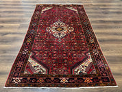 Persian Hamadan Rug 4x7, Tribal Village Malayer Carpet, Red and Ivory, Bohemian Antique - Jewel RugsShopify CollectiveHUNTEDFOX - Persian Hamadan Rug 4x7, Tribal Village Malayer Carpet, Red and Ivory, Bohemian Antique