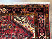 Persian Hamadan Rug 4x7, Tribal Village Malayer Carpet, Red and Ivory, Bohemian Antique - Jewel RugsShopify CollectiveHUNTEDFOX - Persian Hamadan Rug 4x7, Tribal Village Malayer Carpet, Red and Ivory, Bohemian Antique