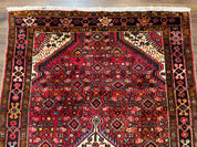 Persian Hamadan Rug 4x7, Tribal Village Malayer Carpet, Red and Ivory, Bohemian Antique - Jewel RugsShopify CollectiveHUNTEDFOX - Persian Hamadan Rug 4x7, Tribal Village Malayer Carpet, Red and Ivory, Bohemian Antique