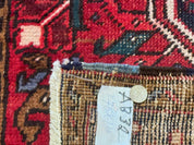 Persian Heriz Karajeh Runner Rug 3.7 x 12, Geometric Medallions, Red and Navy Blue - Jewel RugsShopify CollectiveHUNTEDFOX - Persian Heriz Karajeh Runner Rug 3.7 x 12, Geometric Medallions, Red and Navy Blue