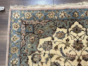 Persian Isfahan Rug 3x5, Fine 310 KPSI, Kork Wool Silk Foundation, Cream & Light Green - Jewel RugsShopify CollectiveHUNTEDFOX - Persian Isfahan Rug 3x5, Fine 310 KPSI, Kork Wool Silk Foundation, Cream & Light Green