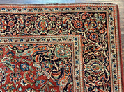 Persian Kashan Rug 4x7, Red and Navy Blue, Floral Antique Carpet - Jewel RugsShopify CollectiveHUNTEDFOX - Persian Kashan Rug 4x7, Red and Navy Blue, Floral Antique Carpet