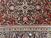 Persian Kashan Rug 4x7, Red and Navy Blue, Floral Antique Carpet - Jewel RugsShopify CollectiveHUNTEDFOX - Persian Kashan Rug 4x7, Red and Navy Blue, Floral Antique Carpet