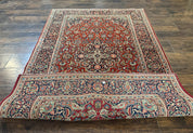 Persian Kashan Rug 4x7, Red and Navy Blue, Floral Antique Carpet - Jewel RugsShopify CollectiveHUNTEDFOX - Persian Kashan Rug 4x7, Red and Navy Blue, Floral Antique Carpet