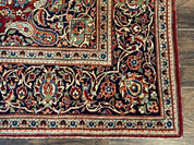 Persian Kashan Rug 4x7, Red and Navy Blue, Floral Antique Carpet - Jewel RugsShopify CollectiveHUNTEDFOX - Persian Kashan Rug 4x7, Red and Navy Blue, Floral Antique Carpet
