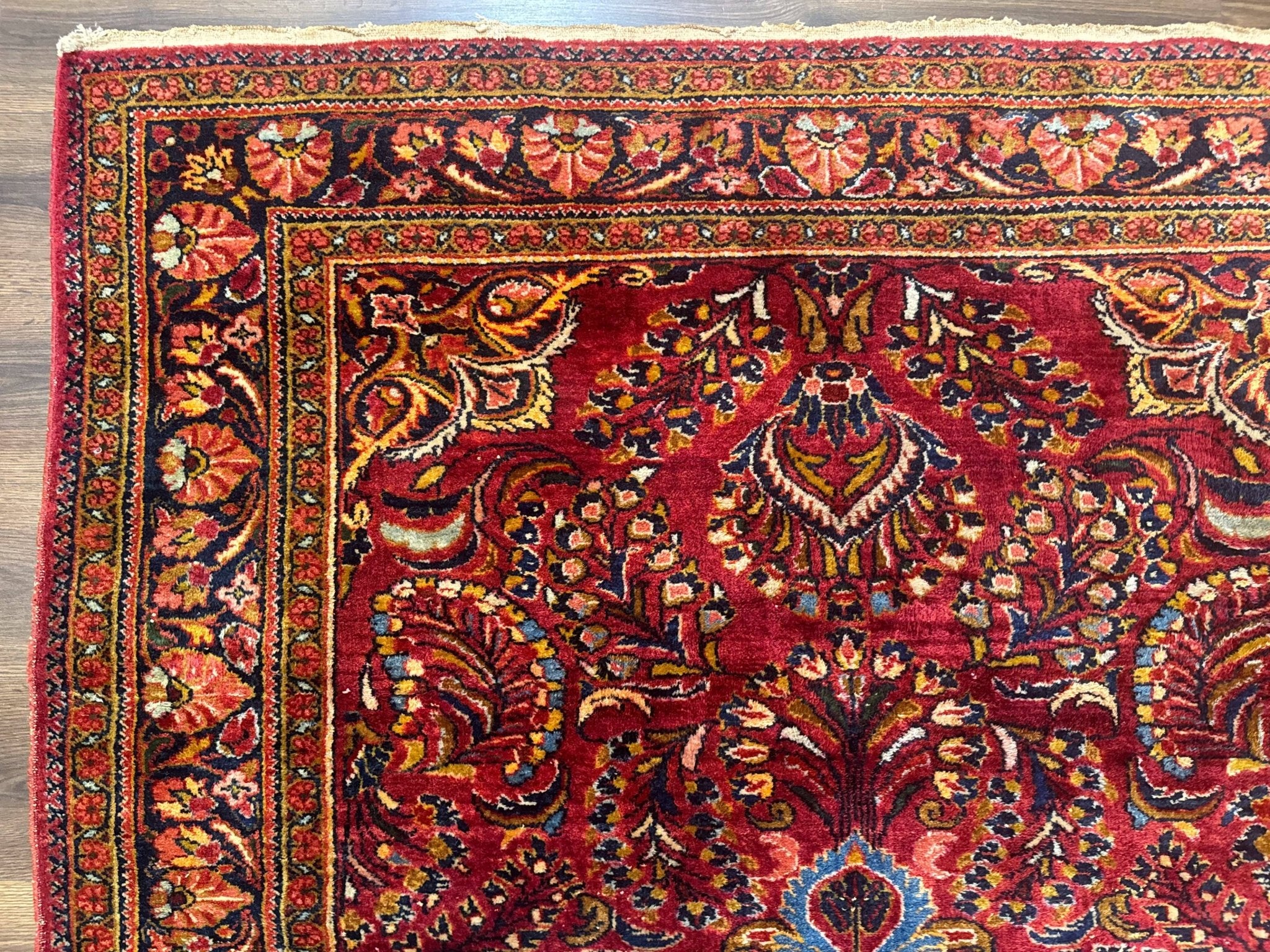 Persian Lilihan Rug 5x6, Red, Floral, Antique Persian Carpet - Jewel RugsShopify CollectiveHUNTEDFOX - Persian Lilihan Rug 5x6, Red, Floral, Antique Persian Carpet
