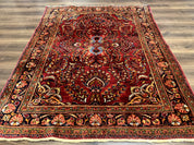 Persian Lilihan Rug 5x6, Red, Floral, Antique Persian Carpet - Jewel RugsShopify CollectiveHUNTEDFOX - Persian Lilihan Rug 5x6, Red, Floral, Antique Persian Carpet