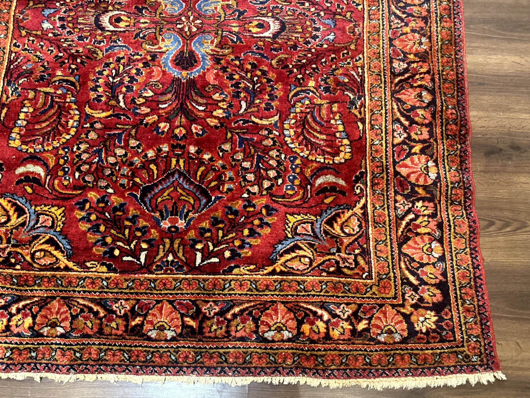 Persian Lilihan Rug 5x6, Red, Floral, Antique Persian Carpet - Jewel RugsShopify CollectiveHUNTEDFOX - Persian Lilihan Rug 5x6, Red, Floral, Antique Persian Carpet