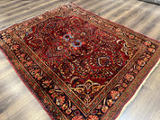 Persian Lilihan Rug 5x6, Red, Floral, Antique Persian Carpet - Jewel RugsShopify CollectiveHUNTEDFOX - Persian Lilihan Rug 5x6, Red, Floral, Antique Persian Carpet