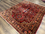 Persian Lilihan Rug 5x6, Red, Floral, Antique Persian Carpet - Jewel RugsShopify CollectiveHUNTEDFOX - Persian Lilihan Rug 5x6, Red, Floral, Antique Persian Carpet