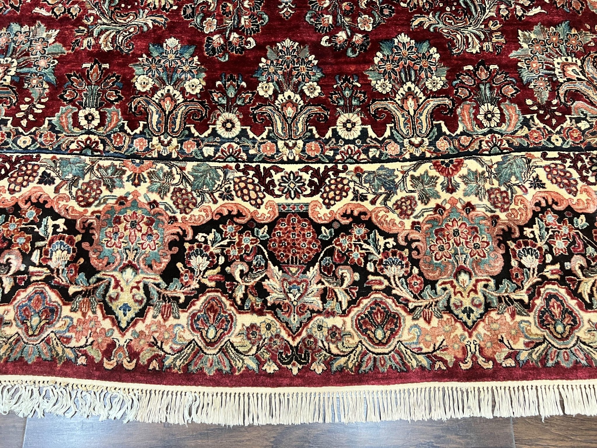 Persian Sarouk Rug 12x17, Wool Hand Knotted Antique Carpet, Dark Red, Traditional Floral Oriental Rug, 12 x 17 Extra Large Handmade Rug - Jewel RugsShopify CollectiveHUNTEDFOX - Persian Sarouk Rug 12x17, Wool Hand Knotted Antique Carpet, Dark Red, Traditional Floral Oriental Rug, 12 x 17 Extra Large Handmade Rug