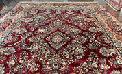 Persian Sarouk Rug 12x17, Wool Hand Knotted Antique Carpet, Dark Red, Traditional Floral Oriental Rug, 12 x 17 Extra Large Handmade Rug - Jewel RugsShopify CollectiveHUNTEDFOX - Persian Sarouk Rug 12x17, Wool Hand Knotted Antique Carpet, Dark Red, Traditional Floral Oriental Rug, 12 x 17 Extra Large Handmade Rug