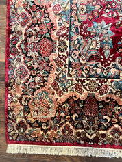 Persian Sarouk Rug 12x17, Wool Hand Knotted Antique Carpet, Dark Red, Traditional Floral Oriental Rug, 12 x 17 Extra Large Handmade Rug - Jewel RugsShopify CollectiveHUNTEDFOX - Persian Sarouk Rug 12x17, Wool Hand Knotted Antique Carpet, Dark Red, Traditional Floral Oriental Rug, 12 x 17 Extra Large Handmade Rug