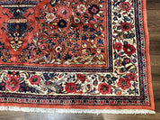 Persian Sarouk Rug 7x10, Red and Ivory, Floral Bouquets, Birds - Jewel RugsShopify CollectiveHUNTEDFOX - Persian Sarouk Rug 7x10, Red and Ivory, Floral Bouquets, Birds