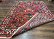 Persian Sarouk Rug 7x10, Red and Ivory, Floral Bouquets, Birds - Jewel RugsShopify CollectiveHUNTEDFOX - Persian Sarouk Rug 7x10, Red and Ivory, Floral Bouquets, Birds