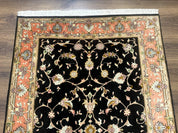 Persian Tabriz Rug 3x5 Black and Salmon Floral Fine Handmade 360 KPSI - Jewel RugsShopify CollectiveHUNTEDFOX - Persian Tabriz Rug 3x5 Black and Salmon Floral Fine Handmade 360 KPSI