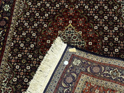 Persian Tabriz Rug 3x5, Wool on Silk Foundation, Very Fine 550 KPSI, Dark Navy Blue - Jewel RugsShopify CollectiveHUNTEDFOX - Persian Tabriz Rug 3x5, Wool on Silk Foundation, Very Fine 550 KPSI, Dark Navy Blue