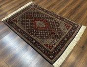 Persian Tabriz Rug 3x5, Wool on Silk Foundation, Very Fine 550 KPSI, Dark Navy Blue - Jewel RugsShopify CollectiveHUNTEDFOX - Persian Tabriz Rug 3x5, Wool on Silk Foundation, Very Fine 550 KPSI, Dark Navy Blue