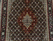 Persian Tabriz Rug 3x5, Wool on Silk Foundation, Very Fine 550 KPSI, Dark Navy Blue - Jewel RugsShopify CollectiveHUNTEDFOX - Persian Tabriz Rug 3x5, Wool on Silk Foundation, Very Fine 550 KPSI, Dark Navy Blue