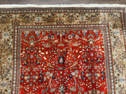 Persian Tabriz Rug 6x10, Burnt Orange and Tan, Animal Pictorials, Deer, Floral, Taba Tabae Carpet - Jewel RugsShopify CollectiveHUNTEDFOX - Persian Tabriz Rug 6x10, Burnt Orange and Tan, Animal Pictorials, Deer, Floral, Taba Tabae Carpet
