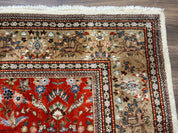 Persian Tabriz Rug 6x10, Burnt Orange and Tan, Animal Pictorials, Deer, Floral, Taba Tabae Carpet - Jewel RugsShopify CollectiveHUNTEDFOX - Persian Tabriz Rug 6x10, Burnt Orange and Tan, Animal Pictorials, Deer, Floral, Taba Tabae Carpet