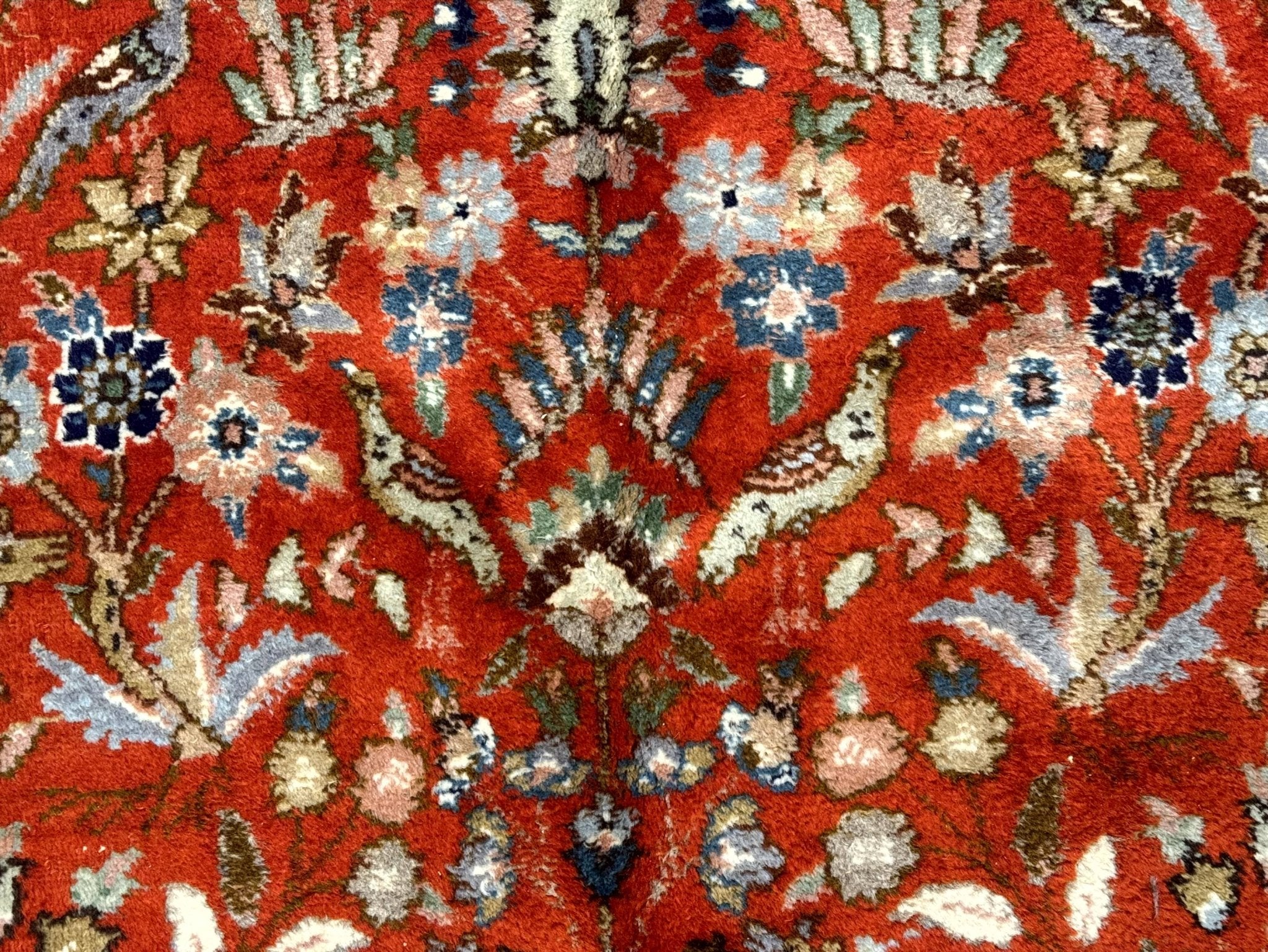 Persian Tabriz Rug 6x10, Burnt Orange and Tan, Animal Pictorials, Deer, Floral, Taba Tabae Carpet - Jewel RugsShopify CollectiveHUNTEDFOX - Persian Tabriz Rug 6x10, Burnt Orange and Tan, Animal Pictorials, Deer, Floral, Taba Tabae Carpet