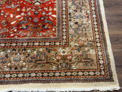 Persian Tabriz Rug 6x10, Burnt Orange and Tan, Animal Pictorials, Deer, Floral, Taba Tabae Carpet - Jewel RugsShopify CollectiveHUNTEDFOX - Persian Tabriz Rug 6x10, Burnt Orange and Tan, Animal Pictorials, Deer, Floral, Taba Tabae Carpet