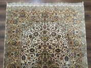 Rare Silk Persian Kashan Rug 4.6 x 7, Antique Fine 310 KPSI, Ivory - Jewel RugsShopify CollectiveHUNTEDFOX - Rare Silk Persian Kashan Rug 4.6 x 7, Antique Fine 310 KPSI, Ivory