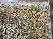 Rare Silk Persian Kashan Rug 4.6 x 7, Antique Fine 310 KPSI, Ivory - Jewel RugsShopify CollectiveHUNTEDFOX - Rare Silk Persian Kashan Rug 4.6 x 7, Antique Fine 310 KPSI, Ivory