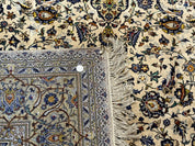 Rare Silk Persian Kashan Rug 4.6 x 7, Antique Fine 310 KPSI, Ivory - Jewel RugsShopify CollectiveHUNTEDFOX - Rare Silk Persian Kashan Rug 4.6 x 7, Antique Fine 310 KPSI, Ivory