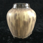 Rare Style Art Studio Pottery Tan Brown Black Drip Glaze Bud Vase - HUNTEDFOX