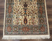 Rare Turkish Hereke Silk Rug 3x5, Tree of Life Persian Vase Design, Very Fine 440 KPSI, Signed - Jewel RugsShopify CollectiveHUNTEDFOX - Rare Turkish Hereke Silk Rug 3x5, Tree of Life Persian Vase Design, Very Fine 440 KPSI, Signed