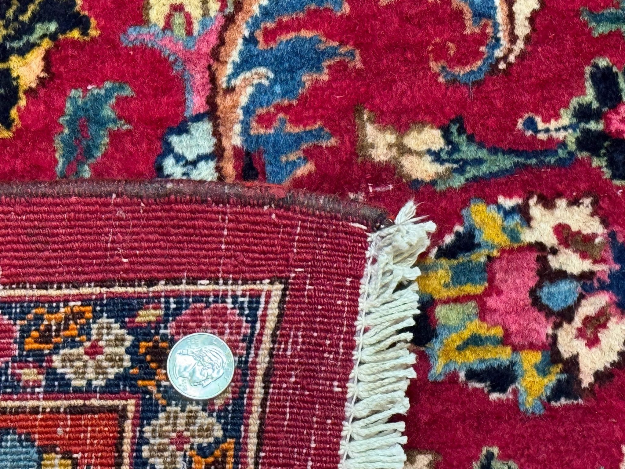 Red Persian Mashad Rug 10x13 - Floral Medallion Signed By Masterweaver - Jewel RugsShopify CollectiveHUNTEDFOX - Red Persian Mashad Rug 10x13 - Floral Medallion Signed By Masterweaver