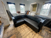 Ribbed Black Leather Sofa or Banquette - H|F AtelierShopify CollectiveHUNTEDFOX - Ribbed Black Leather Sofa or Banquette