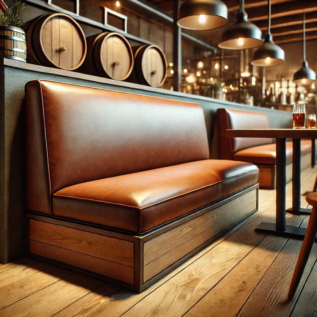 Seating | Custom Leather Banquette for Restaurants & Cafes | Leather Booths - furnittureH|F AtelierLEATHERHUNTEDFOX - Seating | Custom Leather Banquette for Restaurants & Cafes | Leather Booths
