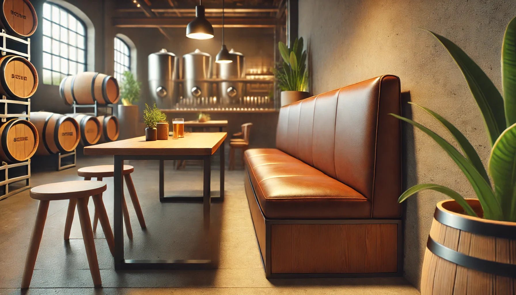 Seating | Custom Leather Banquette for Restaurants & Cafes | Leather Booths - furnittureH|F AtelierLEATHERHUNTEDFOX - Seating | Custom Leather Banquette for Restaurants & Cafes | Leather Booths