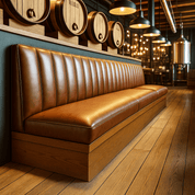 Seating | Custom Leather Banquette for Restaurants & Cafes | Leather Booths - furnittureH|F AtelierLEATHERHUNTEDFOX - Seating | Custom Leather Banquette for Restaurants & Cafes | Leather Booths