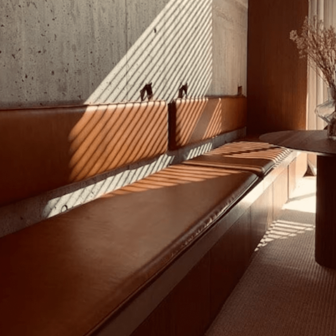 Custom Leather Banquettes, Restaurant Window Seat Cushions