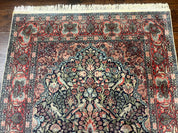 Silk Indian Kashmiri Rug 4x6, Tree of Life Pattern, Birds, Fine 290 KPSI, Navy Blue and Red, Handmade Oriental Carpet - Jewel RugsShopify CollectiveHUNTEDFOX - Silk Indian Kashmiri Rug 4x6, Tree of Life Pattern, Birds, Fine 290 KPSI, Navy Blue and Red, Handmade Oriental Carpet