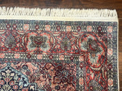 Silk Indian Kashmiri Rug 4x6, Tree of Life Pattern, Birds, Fine 290 KPSI, Navy Blue and Red, Handmade Oriental Carpet - Jewel RugsShopify CollectiveHUNTEDFOX - Silk Indian Kashmiri Rug 4x6, Tree of Life Pattern, Birds, Fine 290 KPSI, Navy Blue and Red, Handmade Oriental Carpet