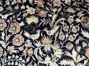 Silk Rug 4x6, Black and Cream, Floral & Bird Pictorials, Fine 330 KPSI, Sino Persian Rug - Jewel RugsShopify CollectiveHUNTEDFOX - Silk Rug 4x6, Black and Cream, Floral & Bird Pictorials, Fine 330 KPSI, Sino Persian Rug