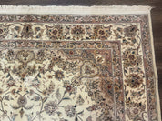 Sino Persian Rug 6x9, Floral Medallion, Ivory & Taupe, Wool with Silk Highlights, Fine 210 KPSI - Jewel RugsShopify CollectiveHUNTEDFOX - Sino Persian Rug 6x9, Floral Medallion, Ivory & Taupe, Wool with Silk Highlights, Fine 210 KPSI