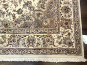 Sino Persian Rug 6x9, Floral Medallion, Ivory & Taupe, Wool with Silk Highlights, Fine 210 KPSI - Jewel RugsShopify CollectiveHUNTEDFOX - Sino Persian Rug 6x9, Floral Medallion, Ivory & Taupe, Wool with Silk Highlights, Fine 210 KPSI