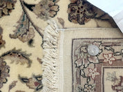 Sino Persian Rug 6x9, Floral Medallion, Ivory & Taupe, Wool with Silk Highlights, Fine 210 KPSI - Jewel RugsShopify CollectiveHUNTEDFOX - Sino Persian Rug 6x9, Floral Medallion, Ivory & Taupe, Wool with Silk Highlights, Fine 210 KPSI