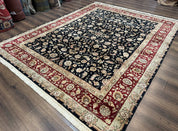 Sino Persian Rug 8x10, Black and Red, Floral Allover - Jewel RugsShopify CollectiveHUNTEDFOX - Sino Persian Rug 8x10, Black and Red, Floral Allover