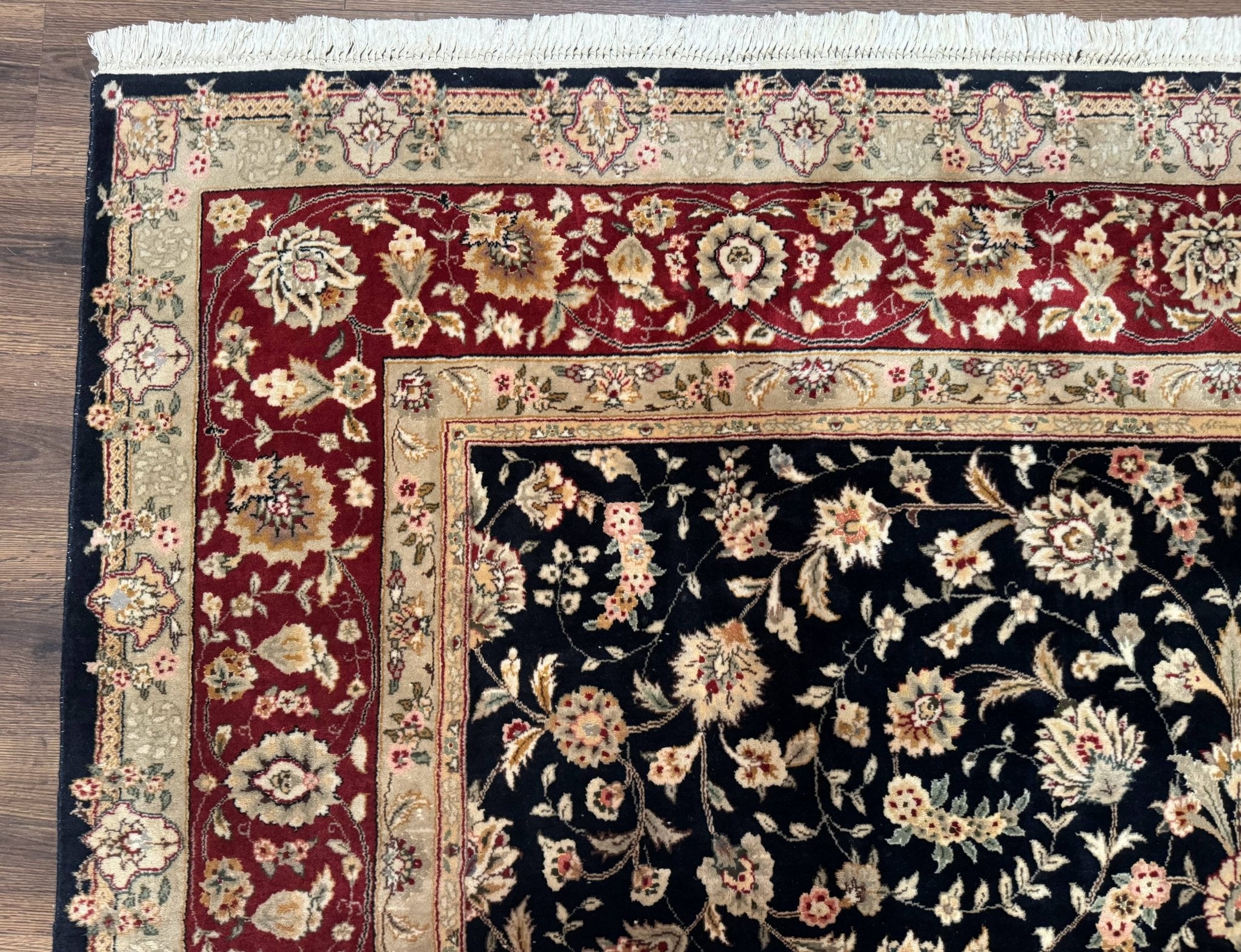 Sino Persian Rug 8x10, Black and Red, Floral Allover - Jewel RugsShopify CollectiveHUNTEDFOX - Sino Persian Rug 8x10, Black and Red, Floral Allover