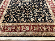 Sino Persian Rug 8x10, Black and Red, Floral Allover - Jewel RugsShopify CollectiveHUNTEDFOX - Sino Persian Rug 8x10, Black and Red, Floral Allover